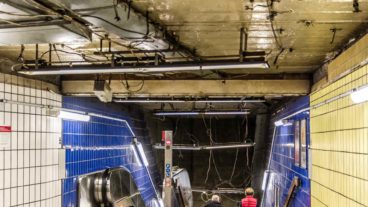 Bauarbeiten im S-Bahnhof Jungfernstieg in Hamburg