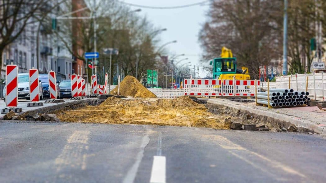 Straßenbauarbeiten in Hamburg-Altona