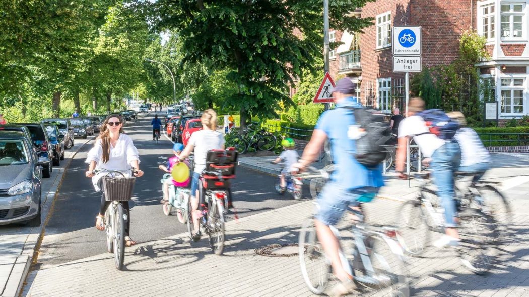 Fahrradstraße Leinpfad in Hamburg