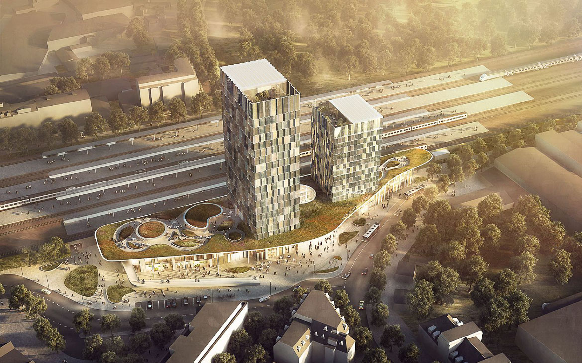 Siegerentwurf für den neuen Fernbahnhof Hamburg-Altona vom dänischen Architekturbüro C.F. Möller