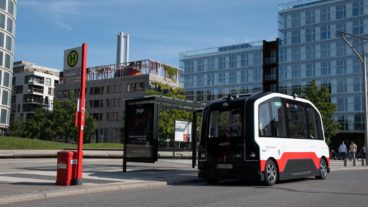 Noch dürfen keine Passagiere in den neuen selbstfahrenden Bus einsteigen