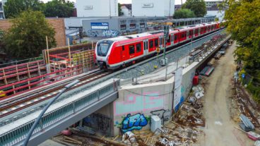 Die Bauarbeiten am S-Bahnhof Ottensen in Hamburg kommen nur langsam voran.