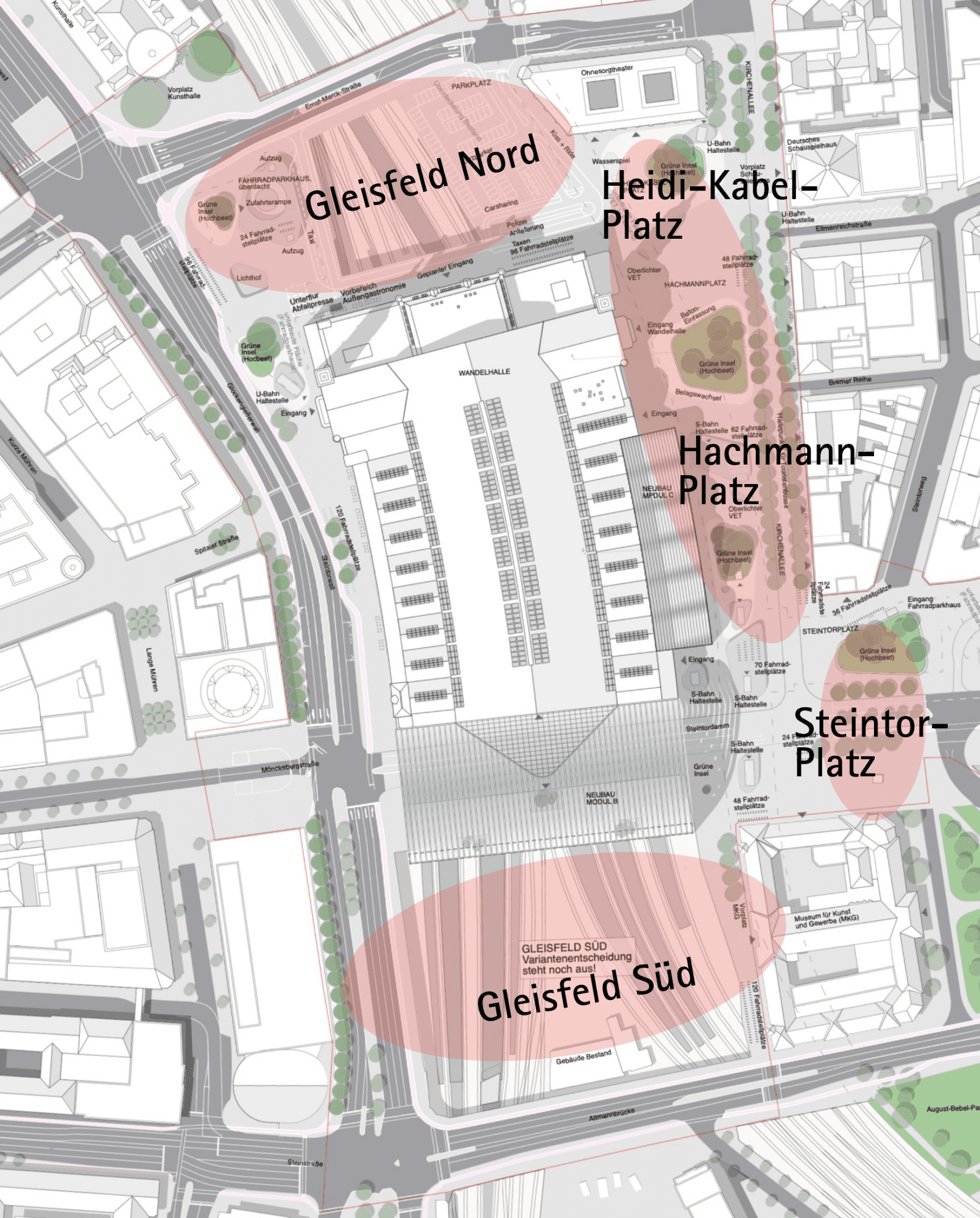 Lageplan: So soll der ausgebaute Hamburger Hauptbahnhof laut Siegerentwurf aussehen (zum Vergrößern bitte hier klicken).