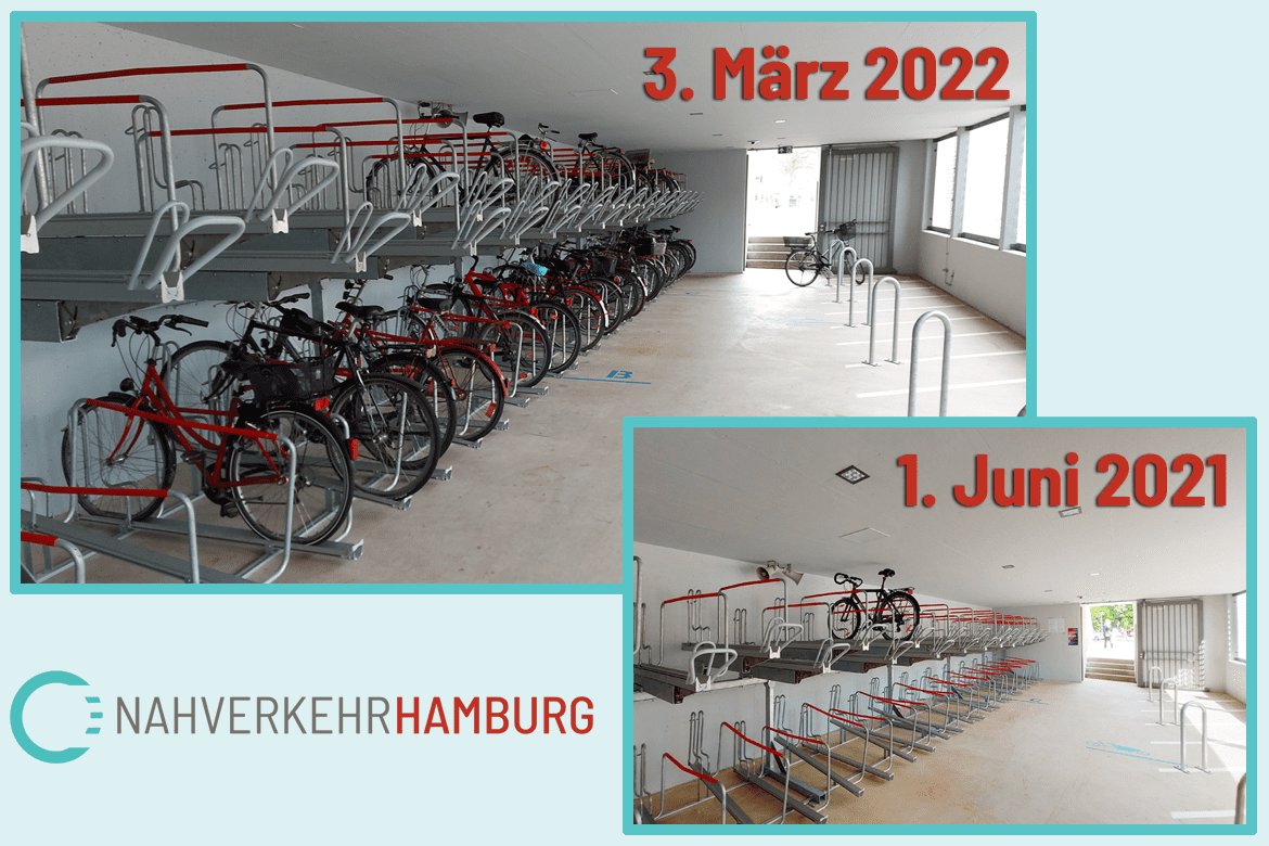 In den ersten acht Monaten nach Eröffnung des Fahrradparkhauses lag die Belegung laut Senat bei unter 10 Prozent.