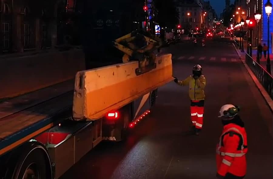 Bauarbeiten für temporäre Radwege in Paris