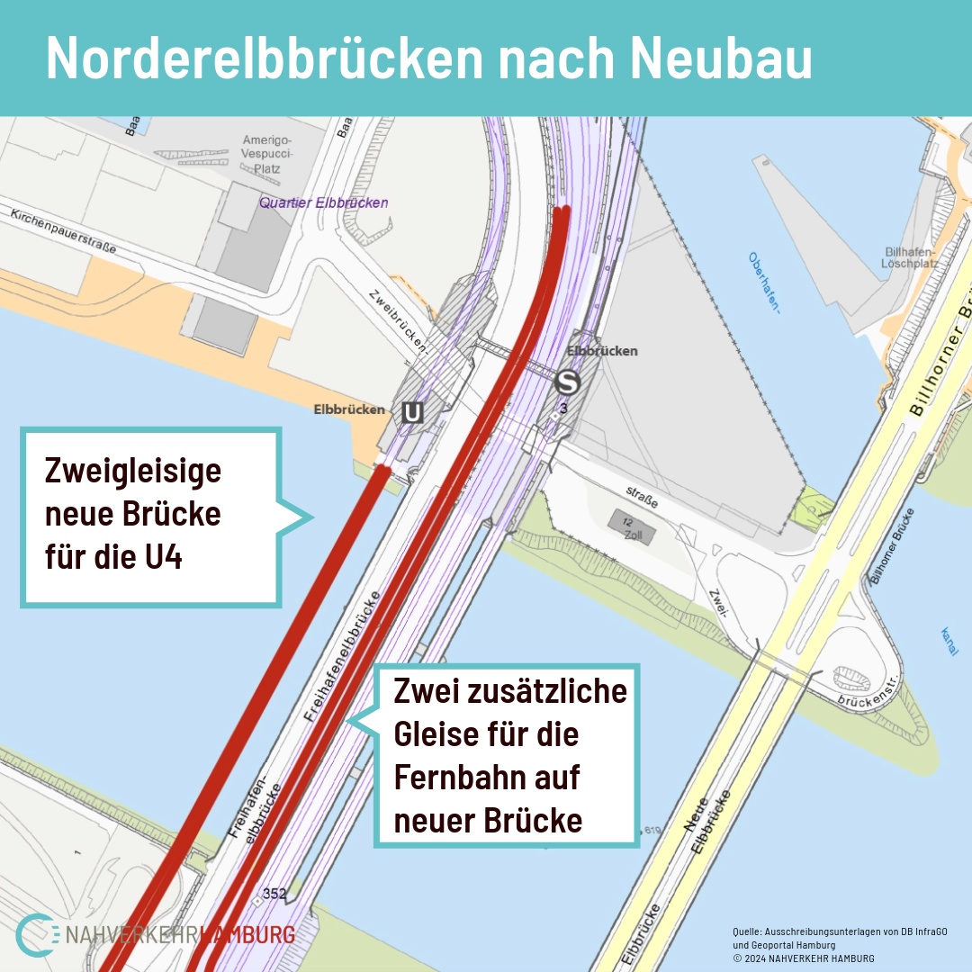 Die Norderelbbrücken nach dem Neubau