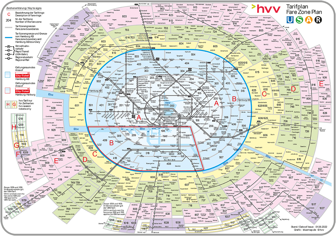 Der HVV-Tarifplan ist ein kompliziertes Gebilde aus Zonen, Ringen, Sonderzonen und Binnenverkehrsregelungen.