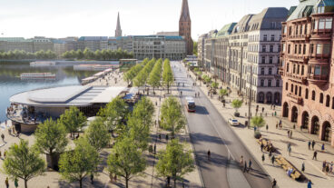 Visualisierung: So soll der Jungfernstieg in Hamburg ab 2024 aussehen.