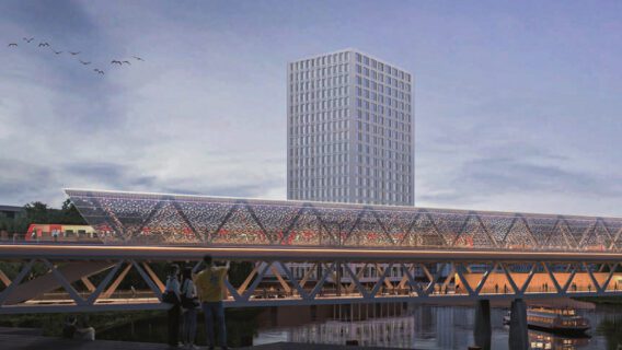 Visualisierung: Der geplante neue U4-Bahnhof Moldauhafen im Hamburger Hafen.